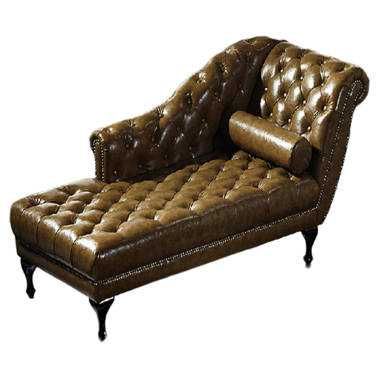 Real leather chaise lounge hot sale